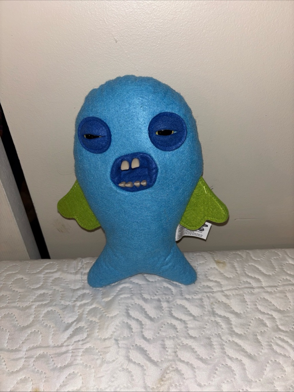 Blue Monster Plush Stuffed Animal with Green Wings - Soft Kids Toy